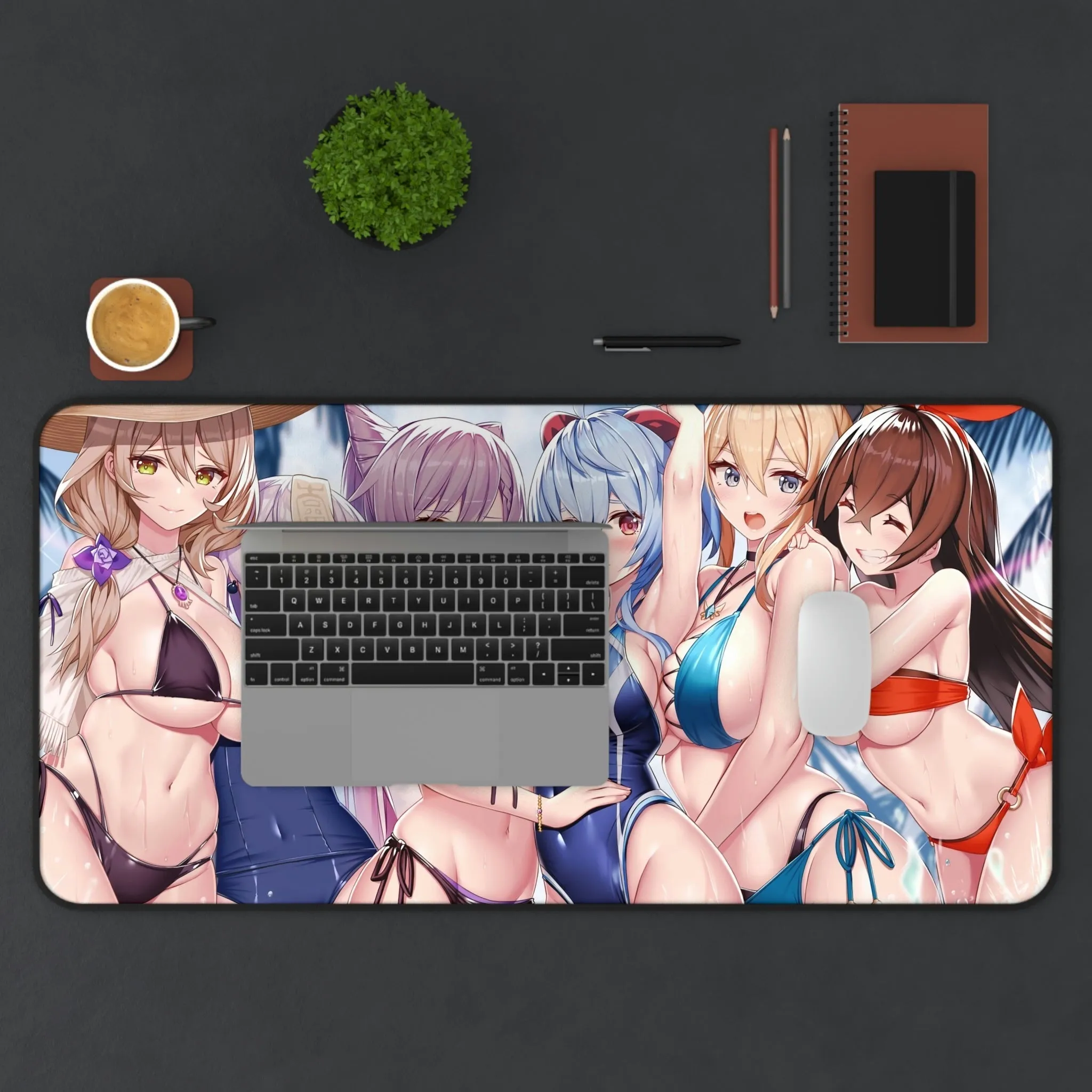 Genshin Impact Girls in Bikini Mousepad - Large Ecchi Desk Mat - Gaming Playmat