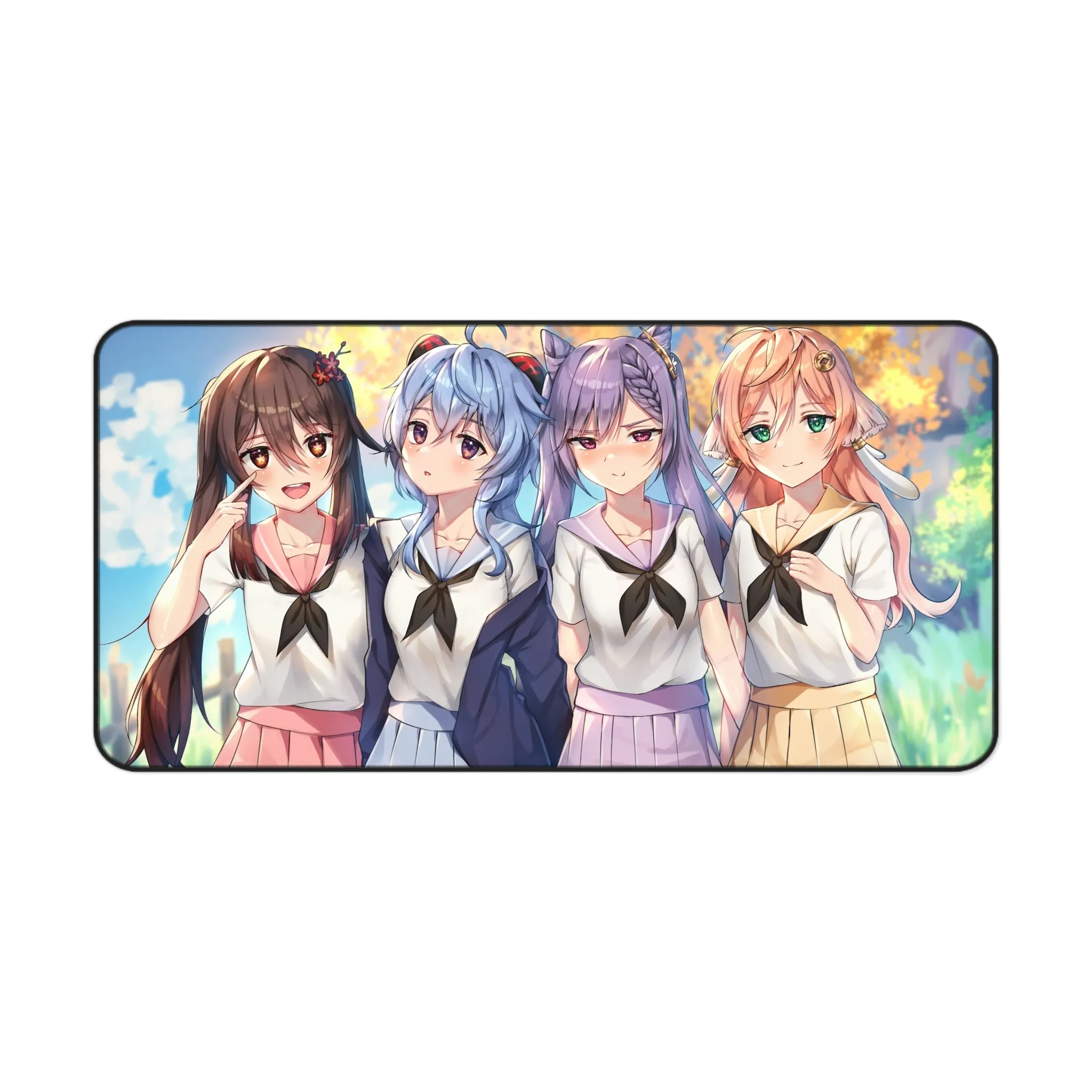 Genshin Impact School Girls Desk Mat | Large Gaming Mousepad - MTG Playmat