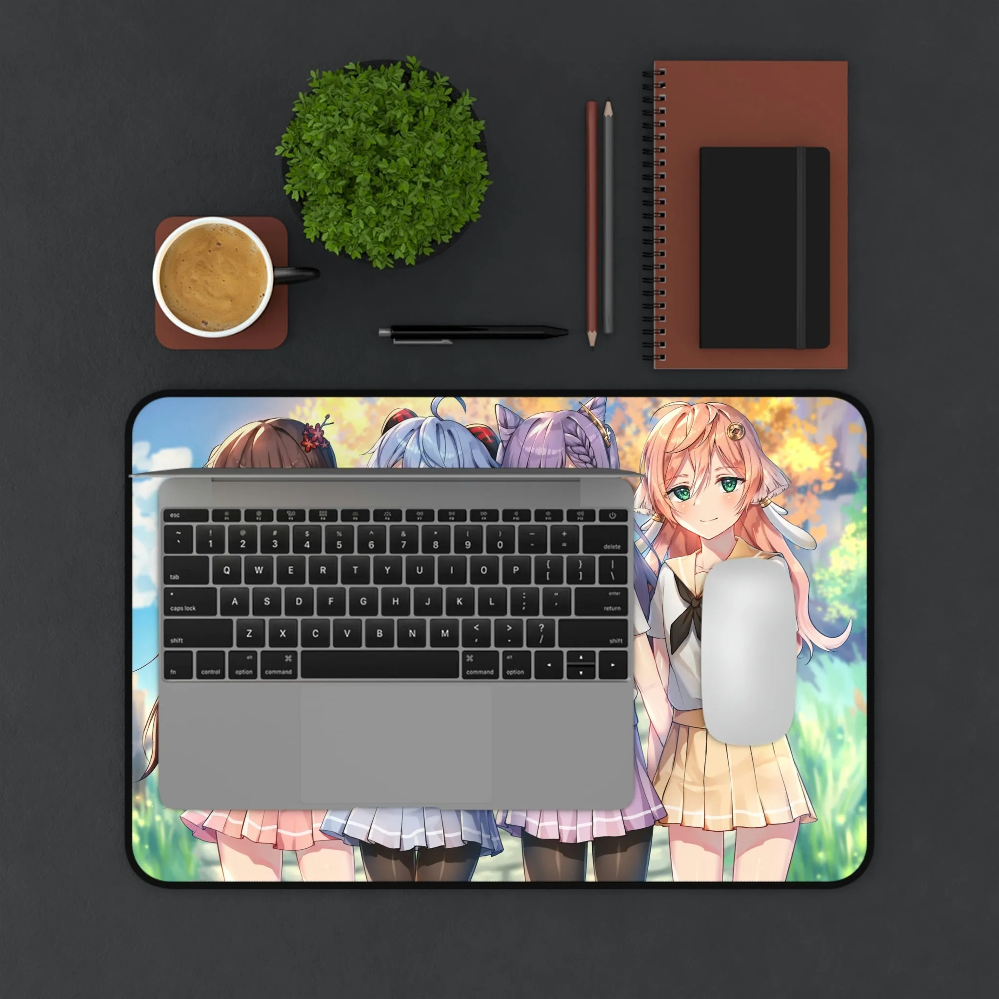 Genshin Impact School Girls Desk Mat | Large Gaming Mousepad - MTG Playmat