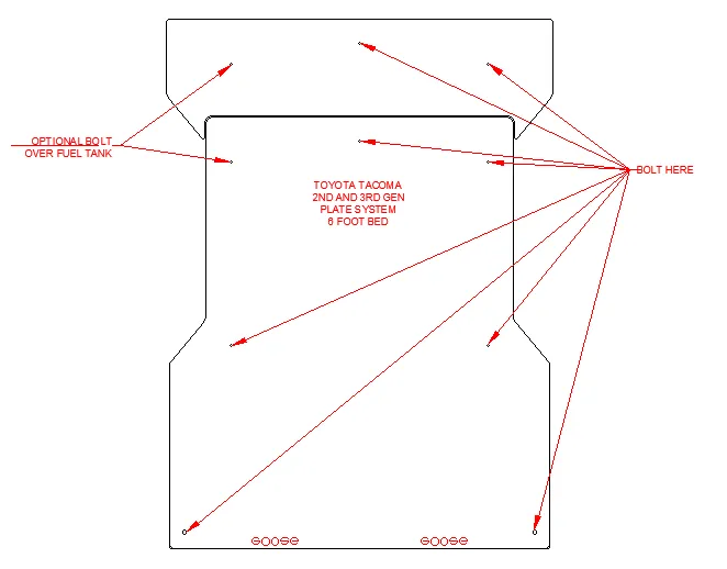 Goose Gear Tacoma System Base Plate for Alu-Cab Canopy Camper