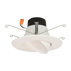 Halo LA56 5" / 6" All-Purpose LED Adjustable Gimbal 600 Lumens, 90 CRI, 120V Dimmable to 10%,  Matte White Baffle