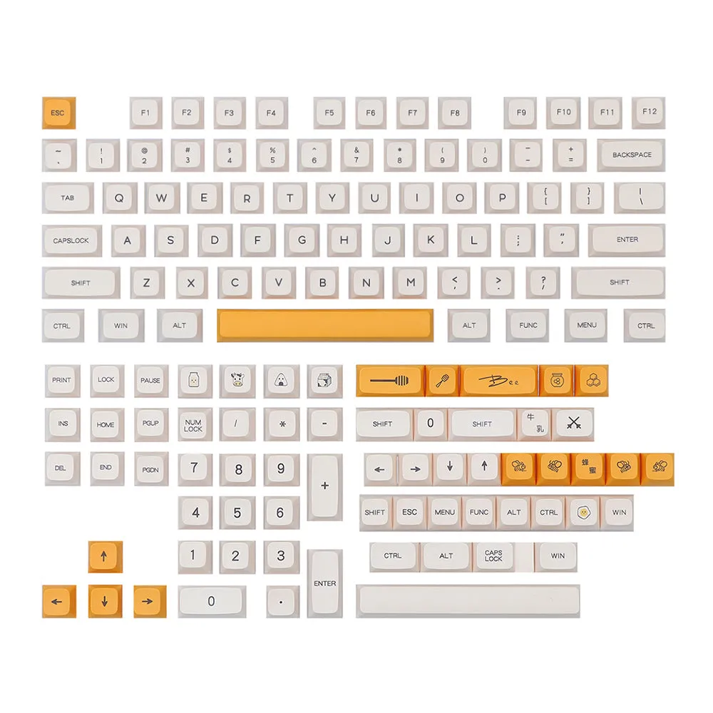 Honey and Milk Keycaps Set