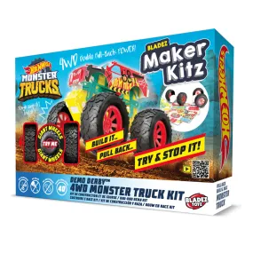 Hot Wheels Creative Maker Kitz Diy Pull Back Power Monster Truck 4WD Kit Assorted Styles