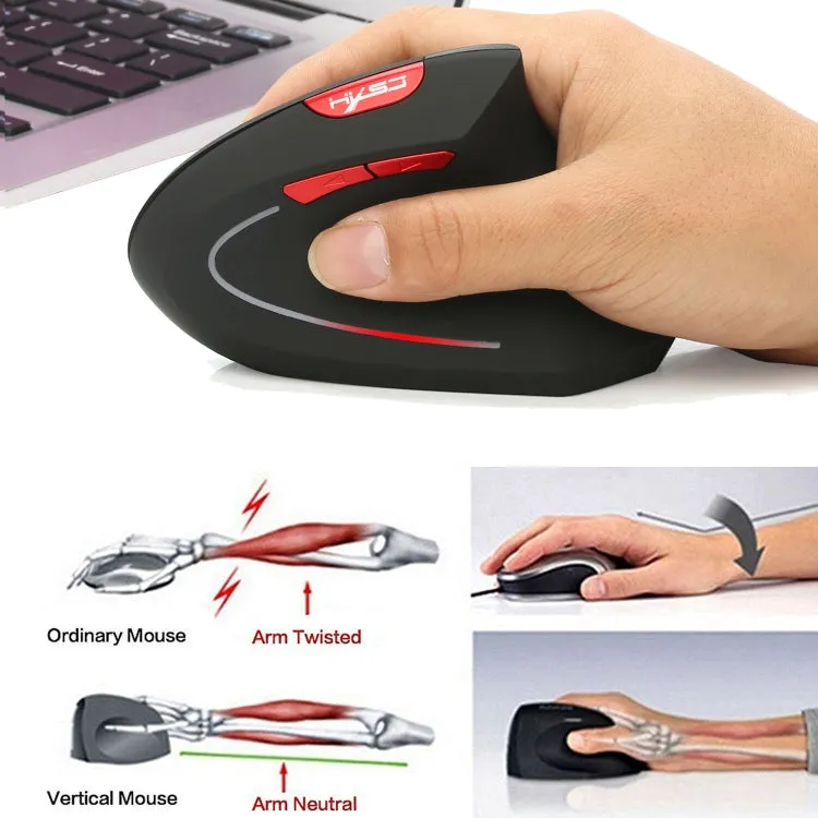 HXSJ T29 Bluetooth 3.0 Wireless Bluetooth 6-Keys 2400 DPI Adjustable Ergonomics Optical Vertical Mouse