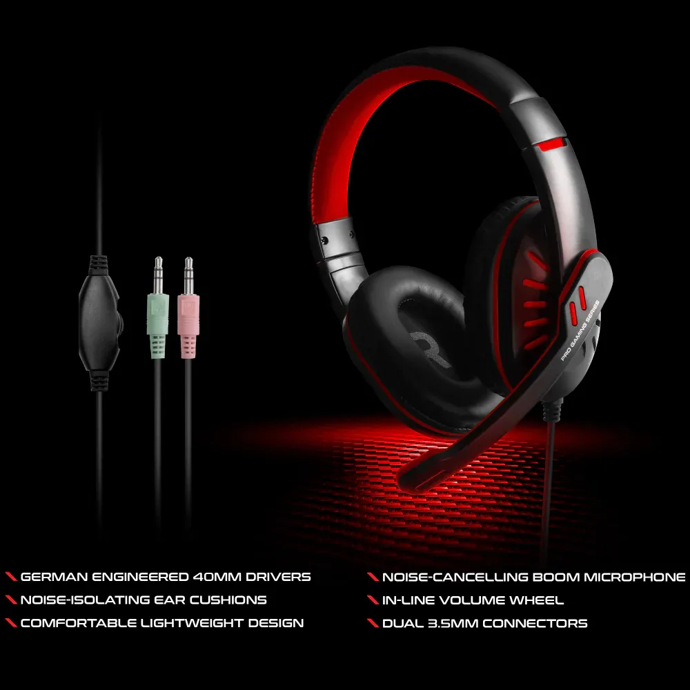 HYPERGEAR RED DRAGON GAMING KIT 4-IN-1 VALUE BUNDLE INCLUDES RGB KEYBOARD 2400DPI GAMING MOUSE GAMING HEADPHONE WITH NOISE CANCELLING MIC LARGE GAMING MOUSE PAD