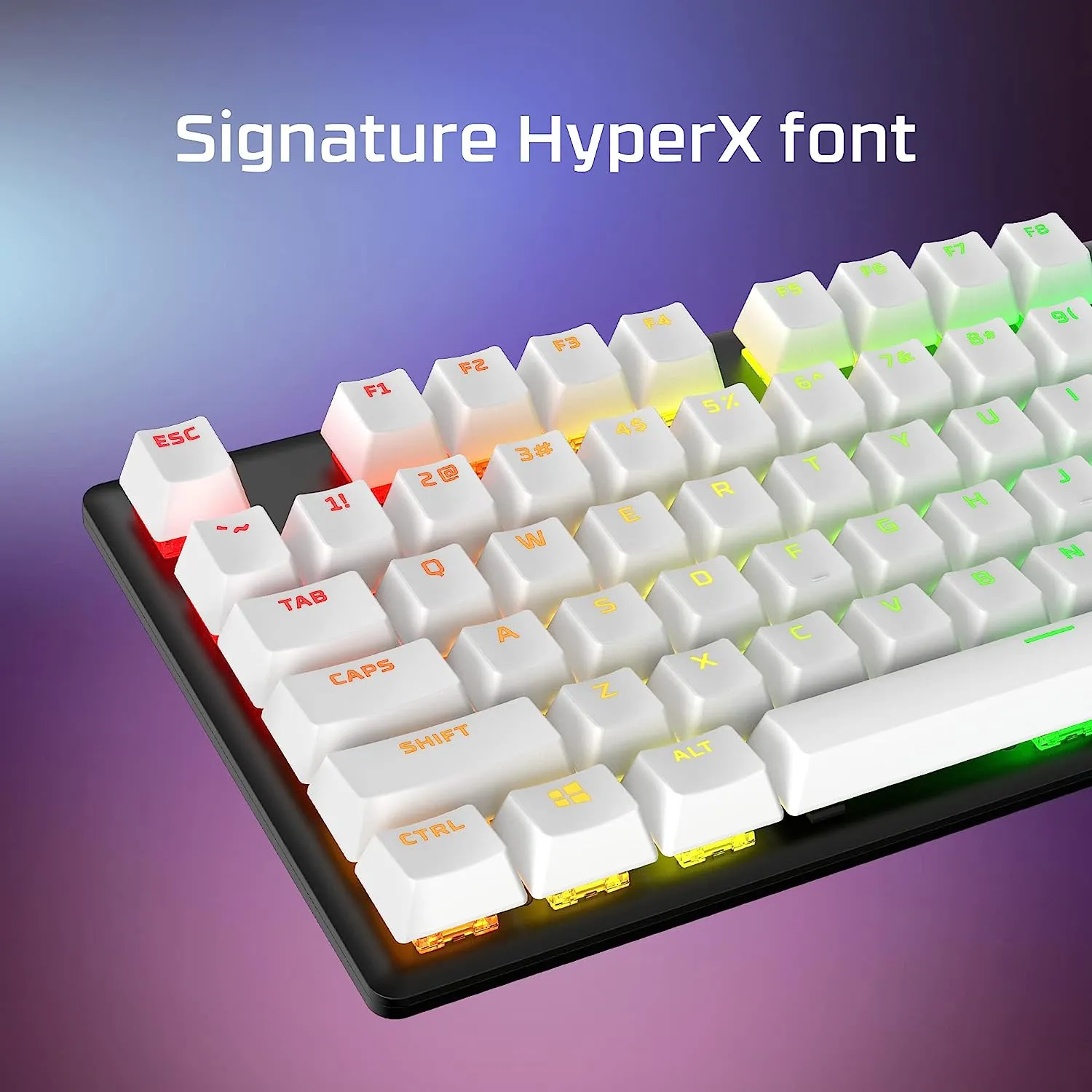 HyperX PBT Keycaps – Full Key Set, Double Shot PBT Material, Layout, Keys, White