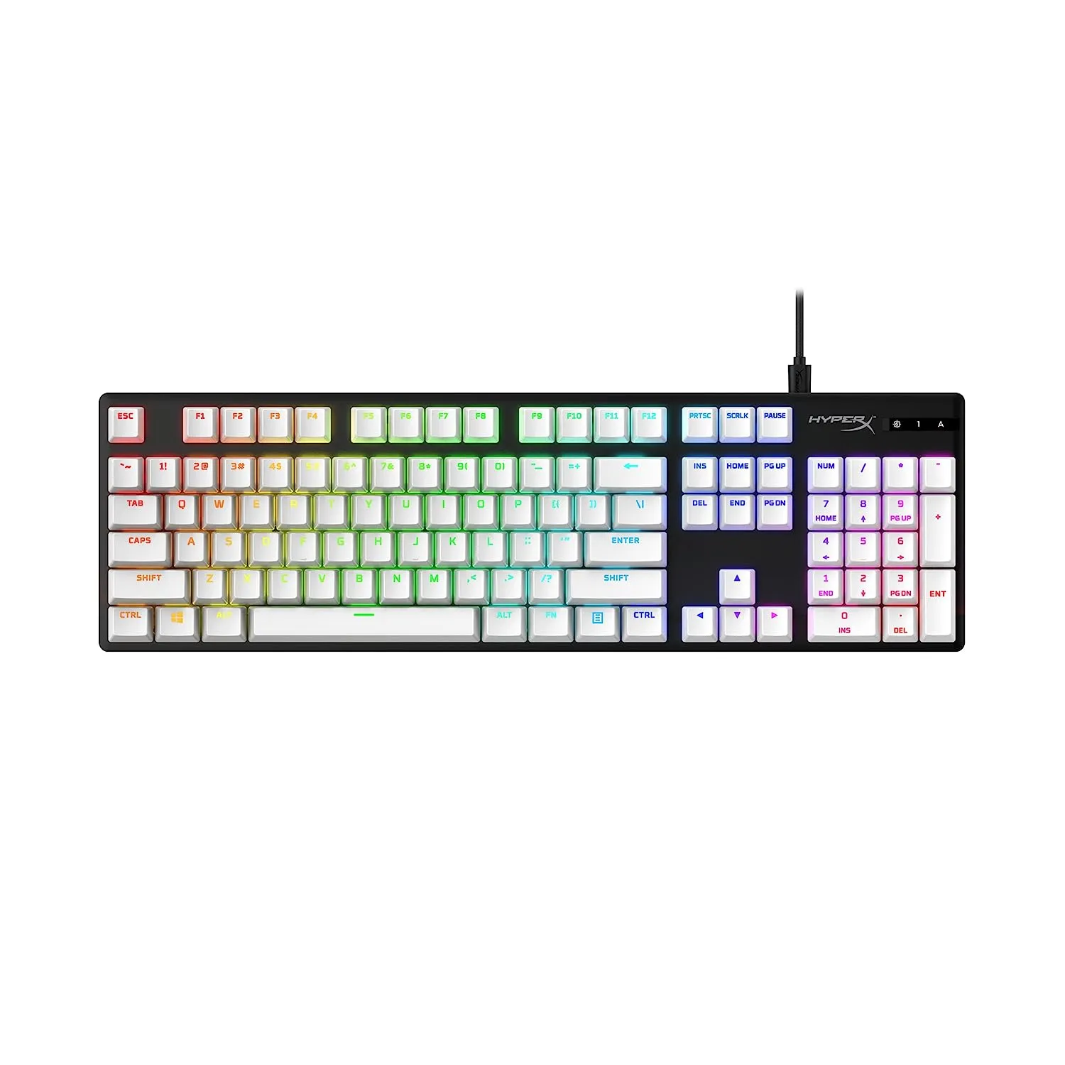 HyperX PBT Keycaps – Full Key Set, Double Shot PBT Material, Layout, Keys, White