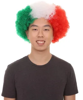 Italy Sport Unisex Afro Fun Wig | Jumbo Super Size Cosplay Halloween Wig
