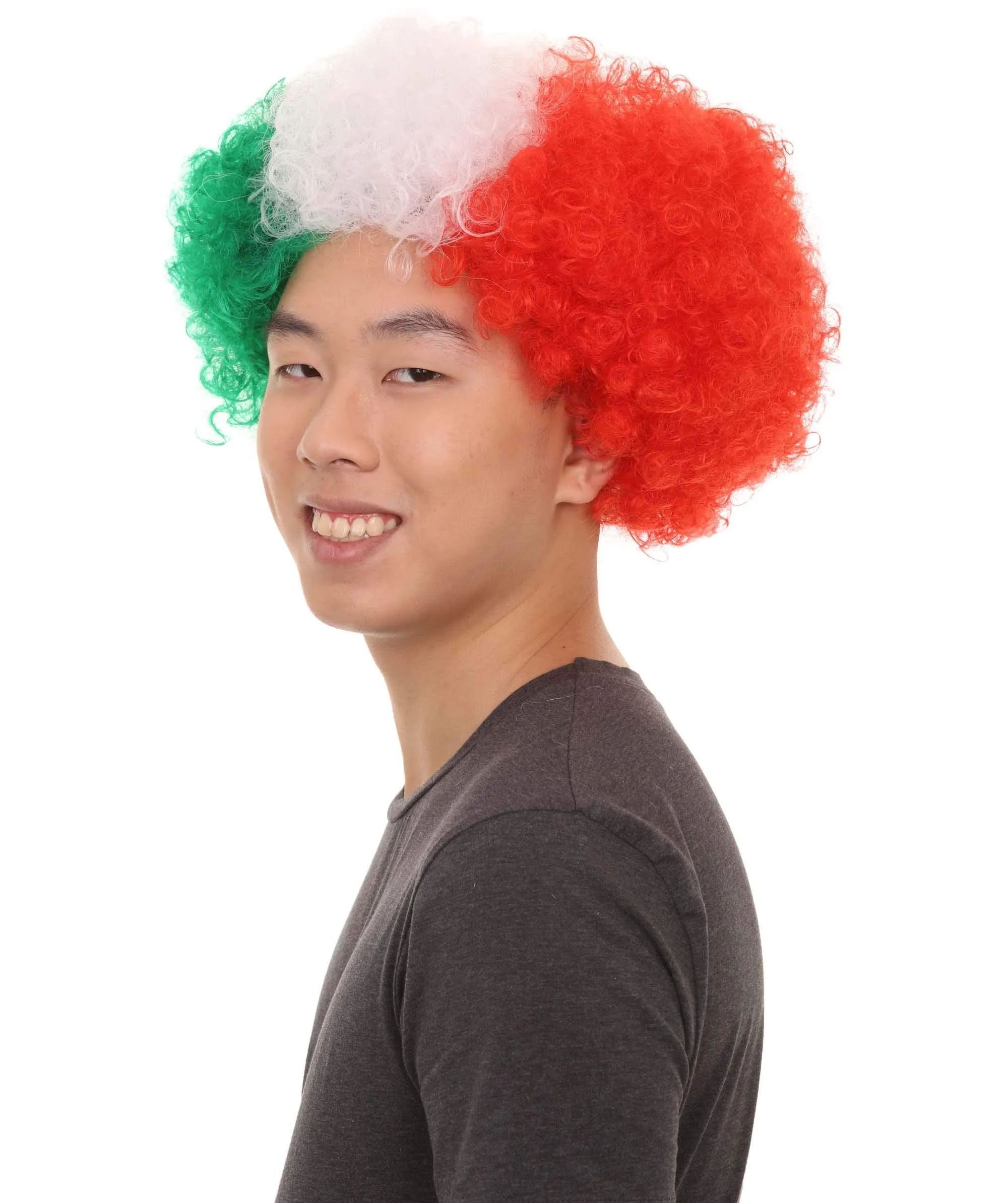 Italy Sport Unisex Afro Fun Wig | Jumbo Super Size Cosplay Halloween Wig