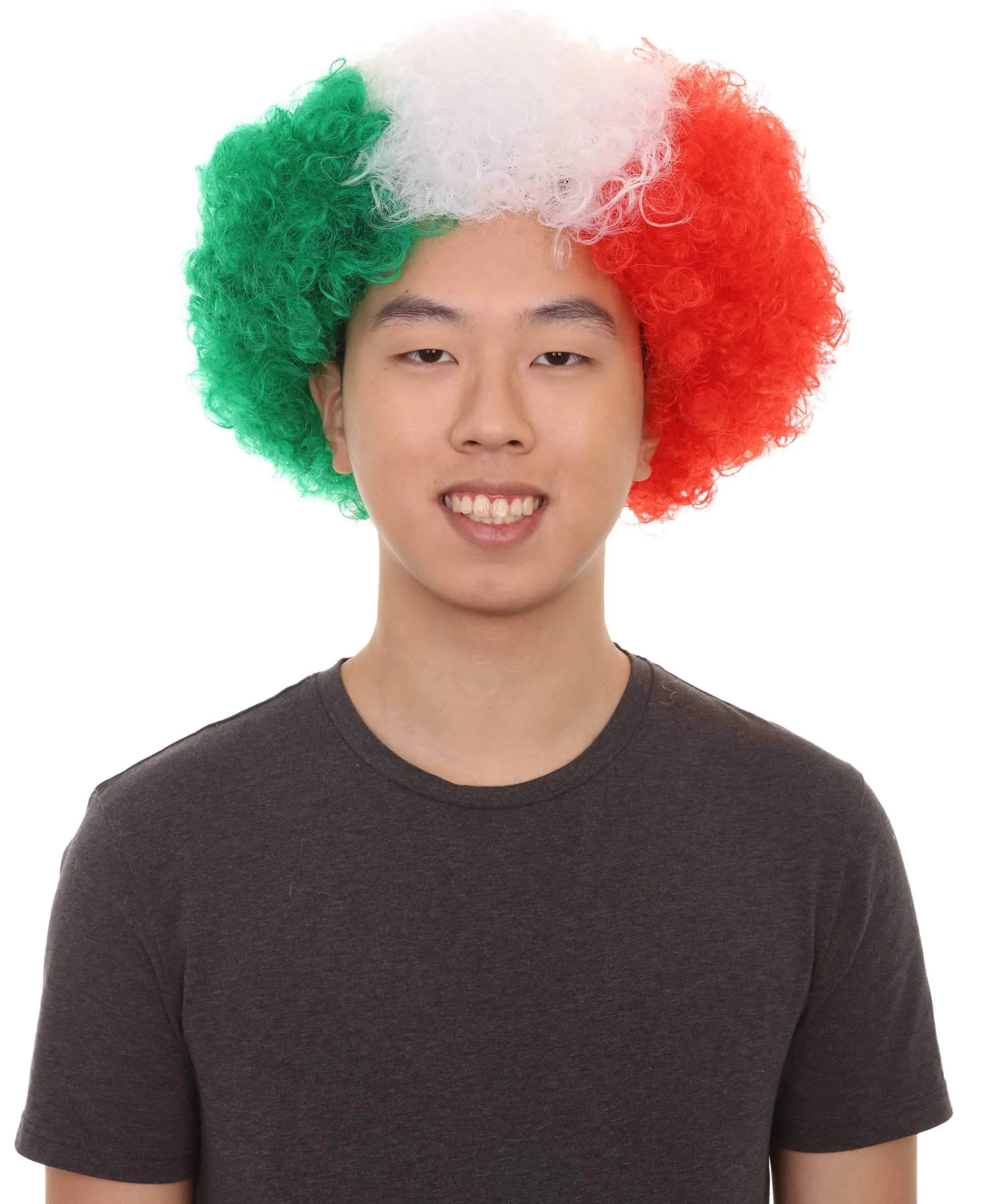 Italy Sport Unisex Afro Fun Wig | Jumbo Super Size Cosplay Halloween Wig