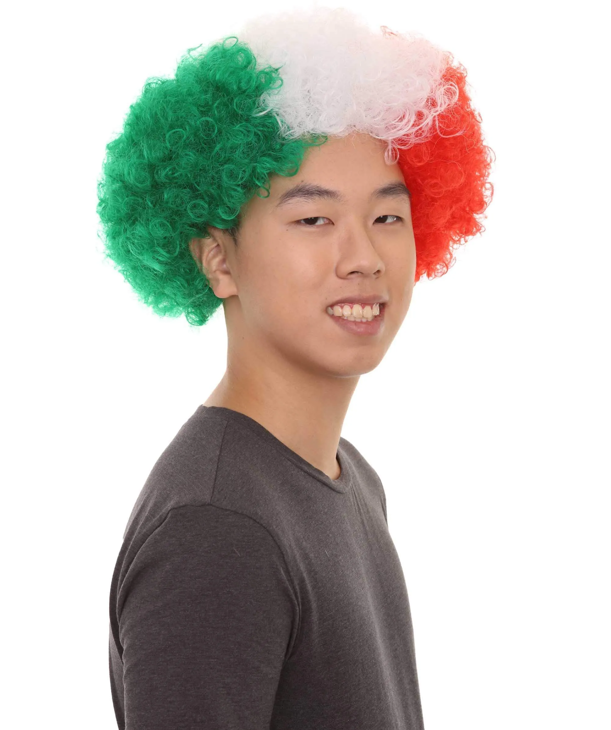 Italy Sport Unisex Afro Fun Wig | Jumbo Super Size Cosplay Halloween Wig