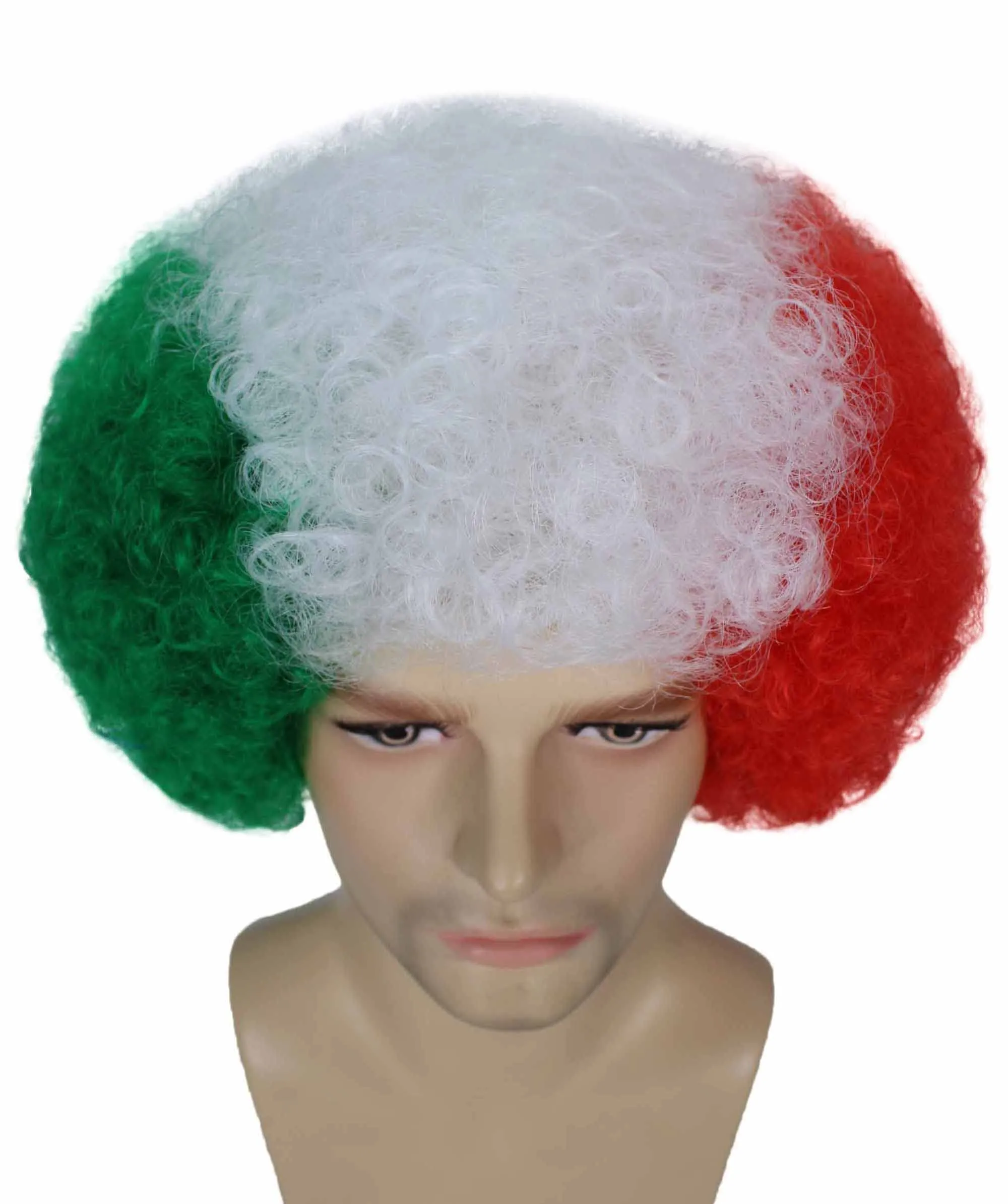 Italy Sport Unisex Afro Fun Wig | Jumbo Super Size Cosplay Halloween Wig