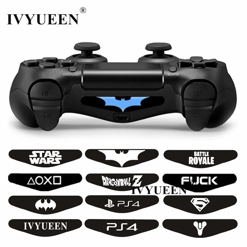 IVYUEEN 2 Pcs For Dualshock 4 PS4 DS4 Pro Slim Controller LED Light Bar Decal Sticker Cover for PlayStation 4 Control Game Skins