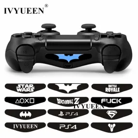 IVYUEEN 2 Pcs For Dualshock 4 PS4 DS4 Pro Slim Controller LED Light Bar Decal Sticker Cover for PlayStation 4 Control Game Skins