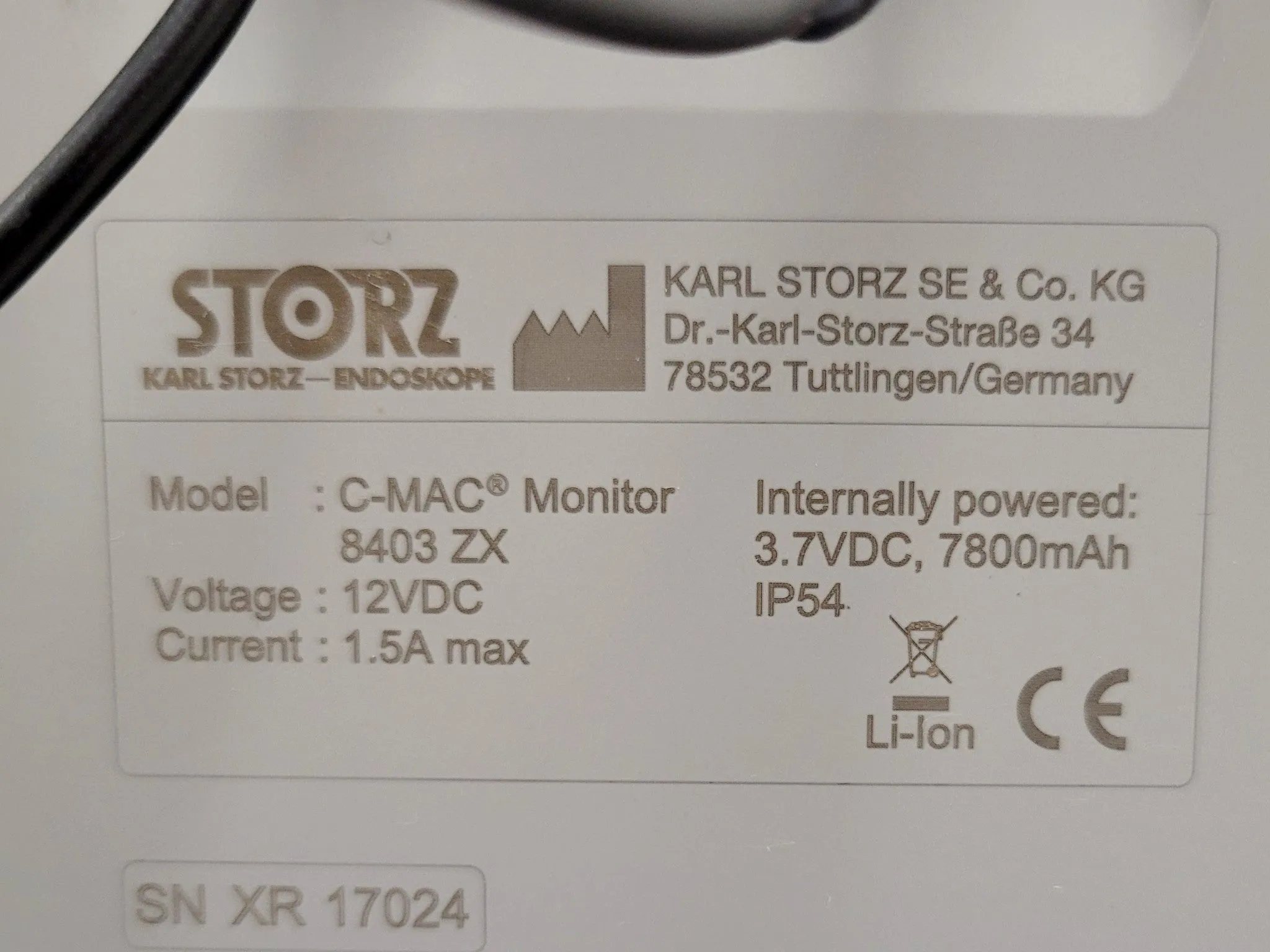 Karl Storz 8403 ZX C-MAC Monitor Video Laryngoscope w/ 8403AX & 8402 X Module