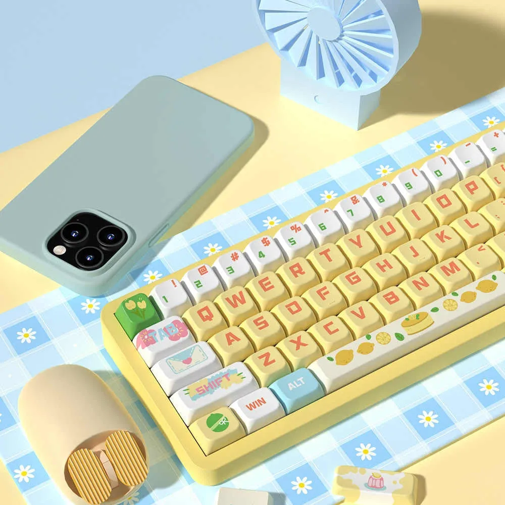 Kawaii Sea Salt Lemon Cheese Theme Keycaps