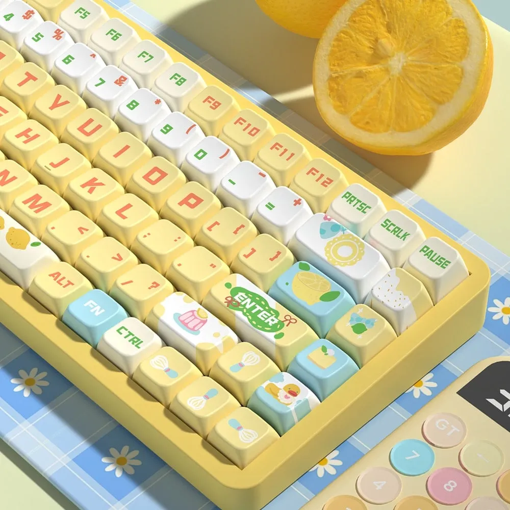 Kawaii Sea Salt Lemon Cheese Theme Keycaps