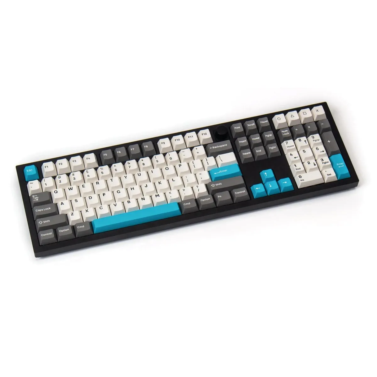 Keychron Cherry Profile Double-Shot PBT Full Set Keycaps (219 Keys) - Grey, White, and Blue