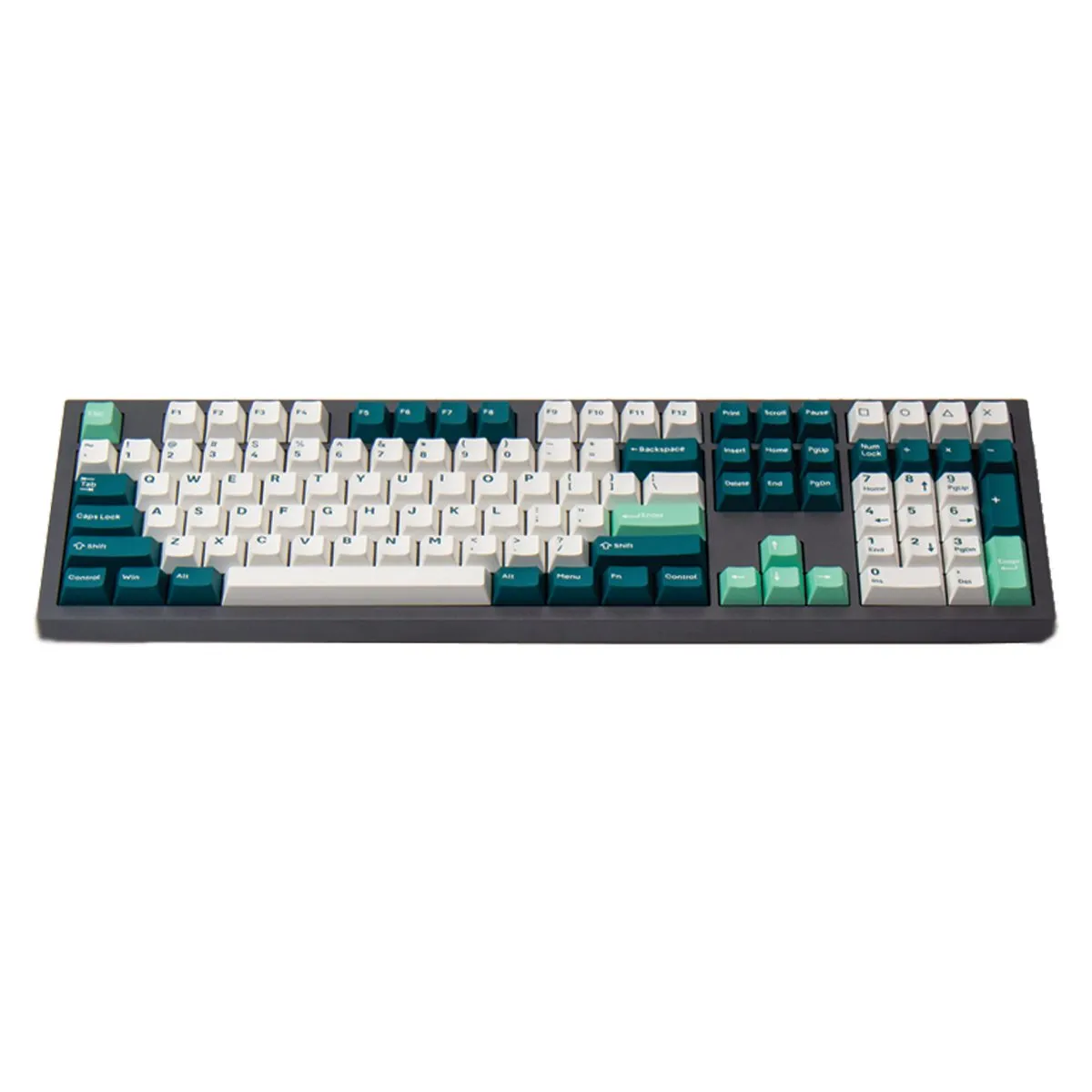 Keychron Cherry Profile Double-Shot PBT Full Set Keycaps (219 Keys) - Mint White and Green