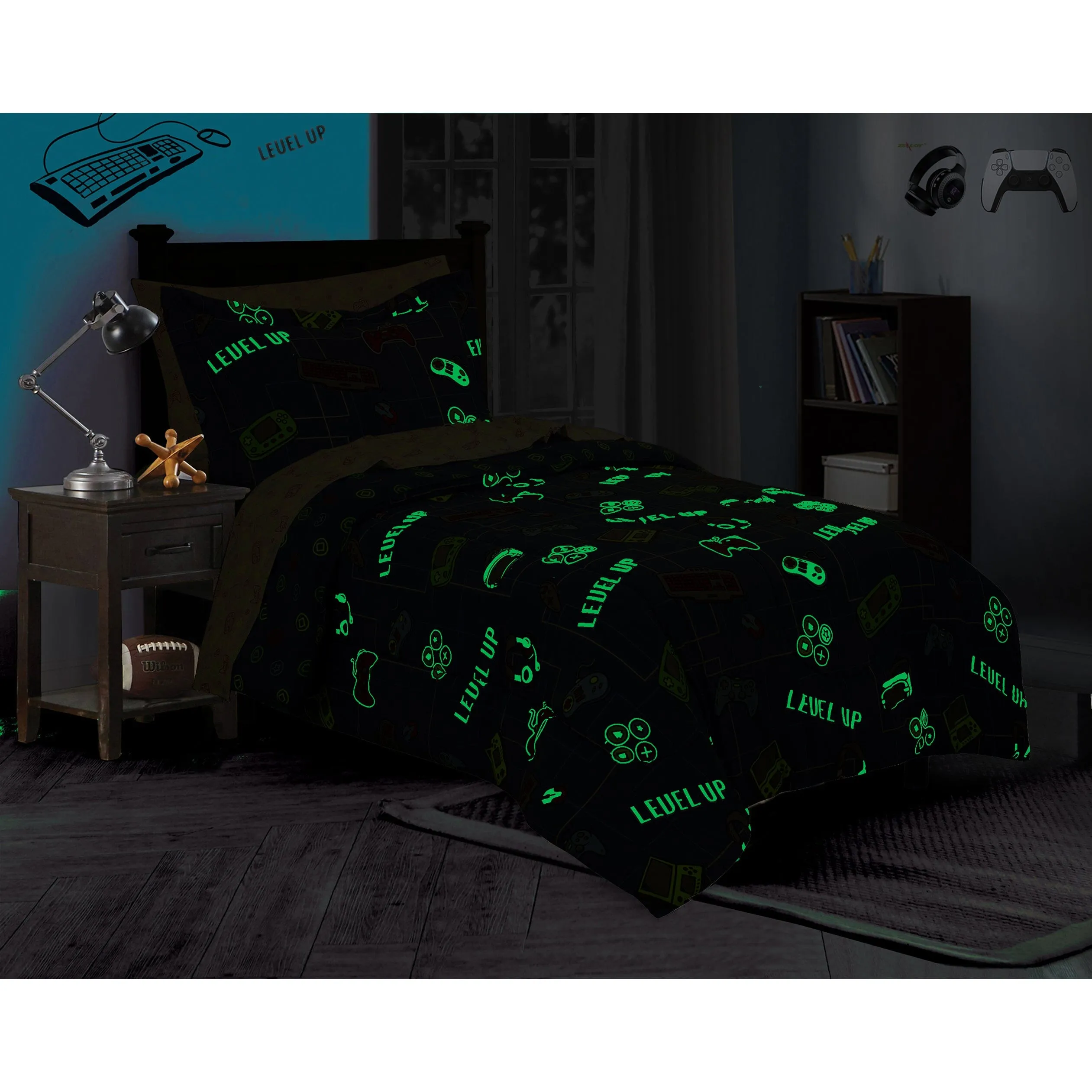 Kidz Mix Level Up Glow In The-Dark Bed In A Bag