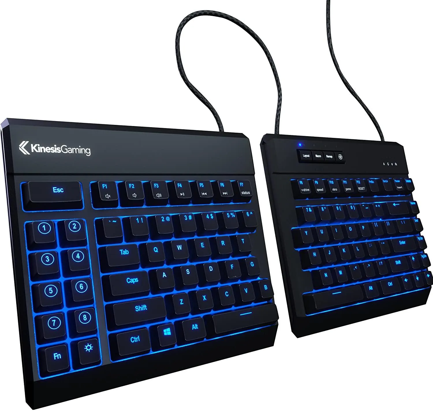 Kinesis Gaming Freestyle Edge Split Mechanical Gaming Keyboard (US Blue) (KB950-BLU)