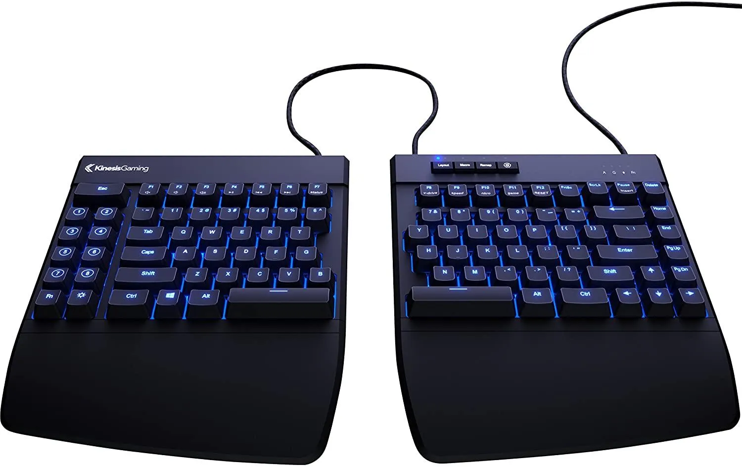 Kinesis Gaming Freestyle Edge Split Mechanical Gaming Keyboard (US Blue) (KB950-BLU)