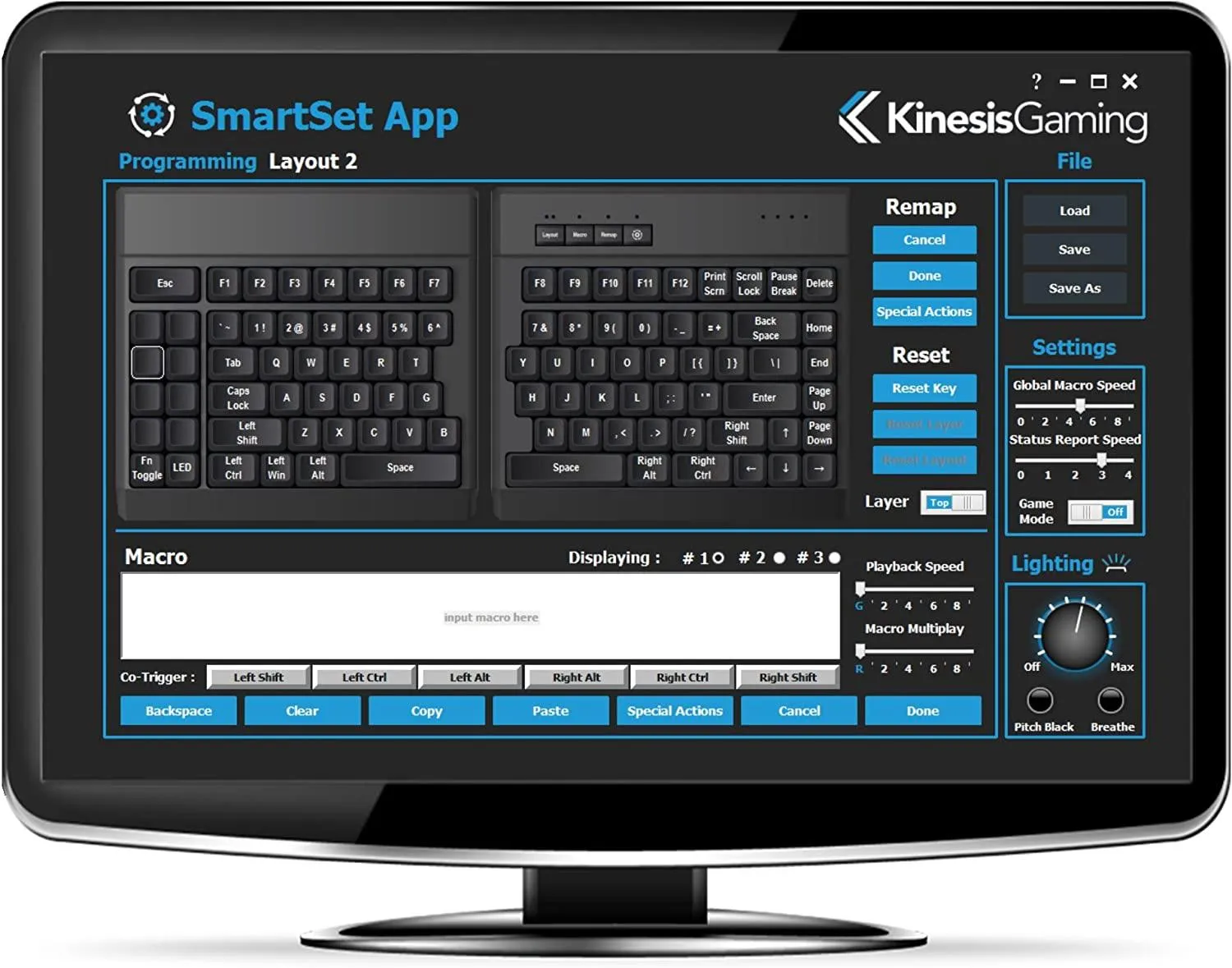 Kinesis Gaming Freestyle Edge Split Mechanical Gaming Keyboard (US Blue) (KB950-BLU)