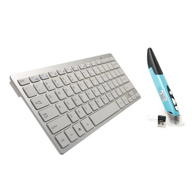 KM-808 2.4GHz Wireless Multimedia Keyboard   Wireless Optical Pen Mouse with USB Receiver Set for Computer PC Laptop, Random Pen Mouse Color Delivery