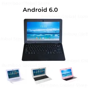 Laptops Android 6.0 Ноутбуки Full HD Netbook Hot Mini 10.1 Inch Gaming Computer Mass Memory 1GB 8GB With Cheap PC Laptop CPU A33