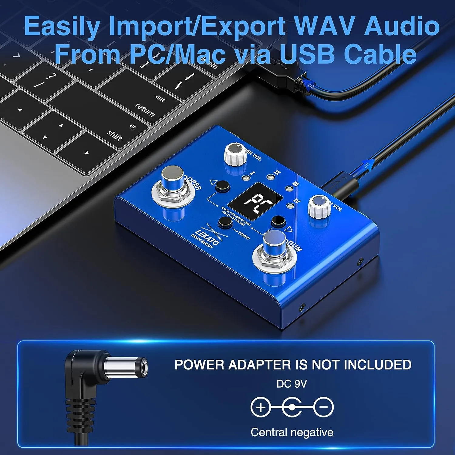 LEKATO Drum Buddy V2 Looper Tuner Drum Effects