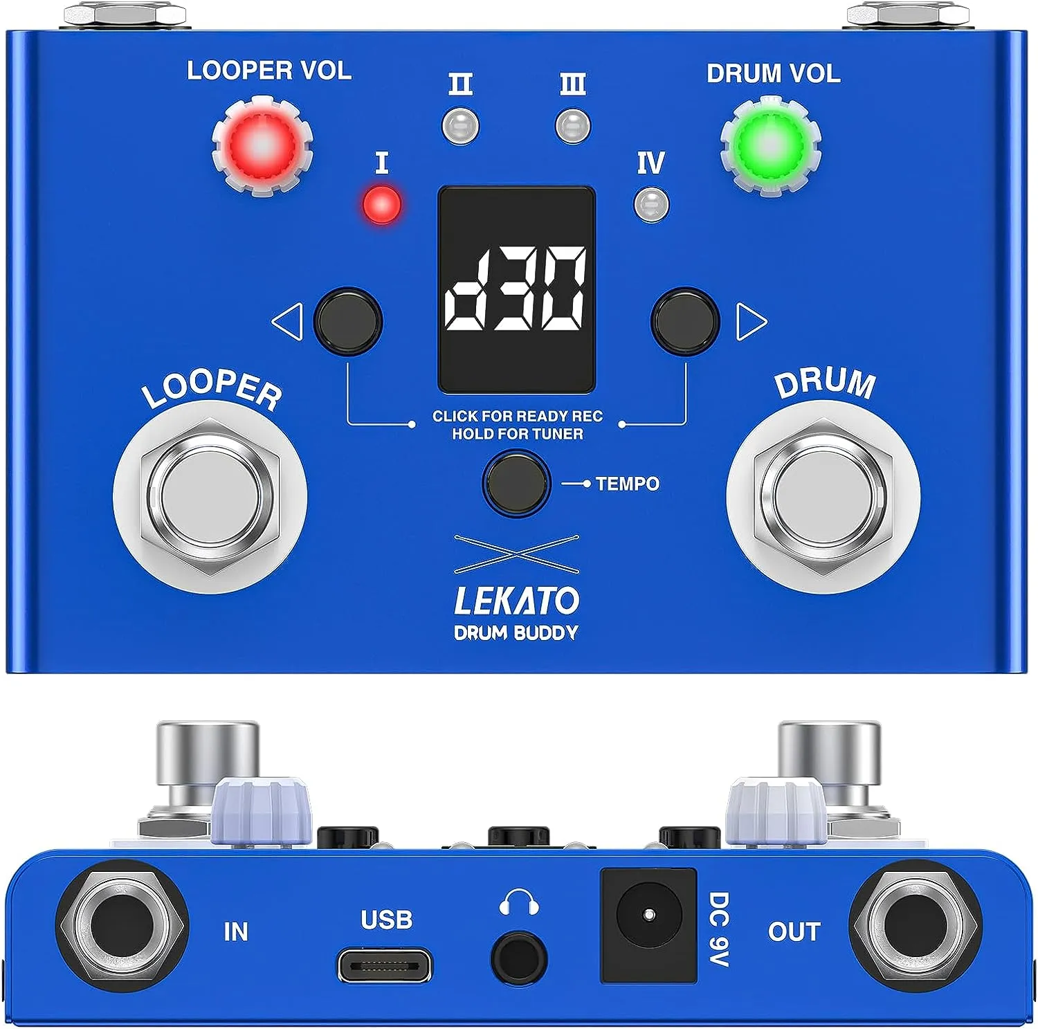 LEKATO Drum Buddy V2 Looper Tuner Drum Effects