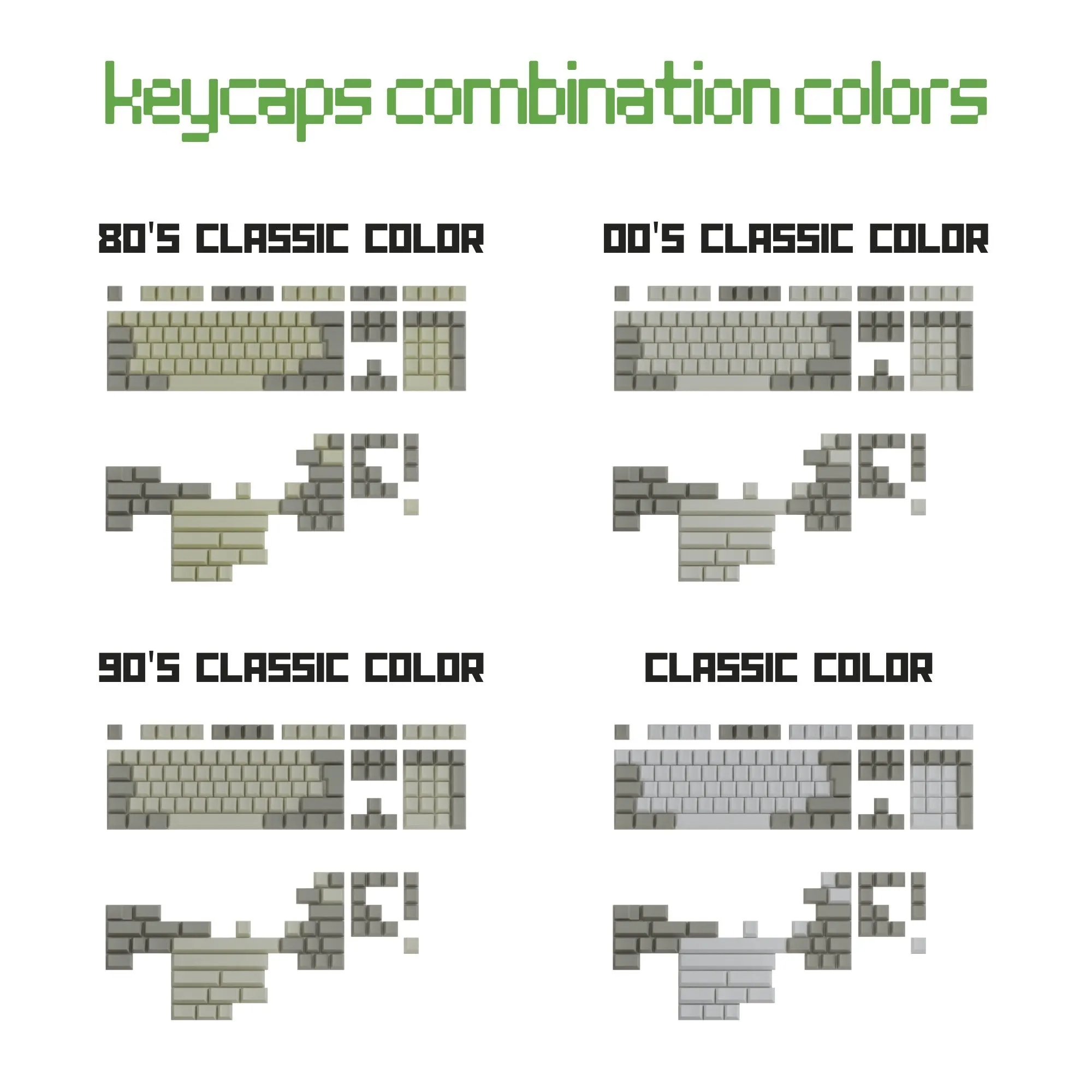 Lithuanian Classic Vintage Keycaps Set | Retro Keycaps
