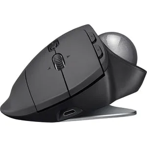 Logitech MX ERGO Wireless Trackball Mouse, Optical, Wireless, Bluetooth/RF, USB, Trackball, 8 Buttons, Right-handed