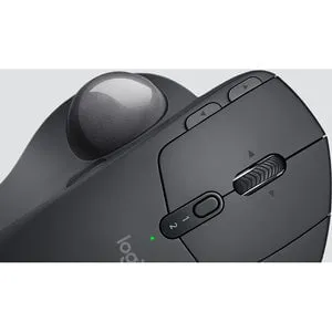 Logitech MX ERGO Wireless Trackball Mouse, Optical, Wireless, Bluetooth/RF, USB, Trackball, 8 Buttons, Right-handed