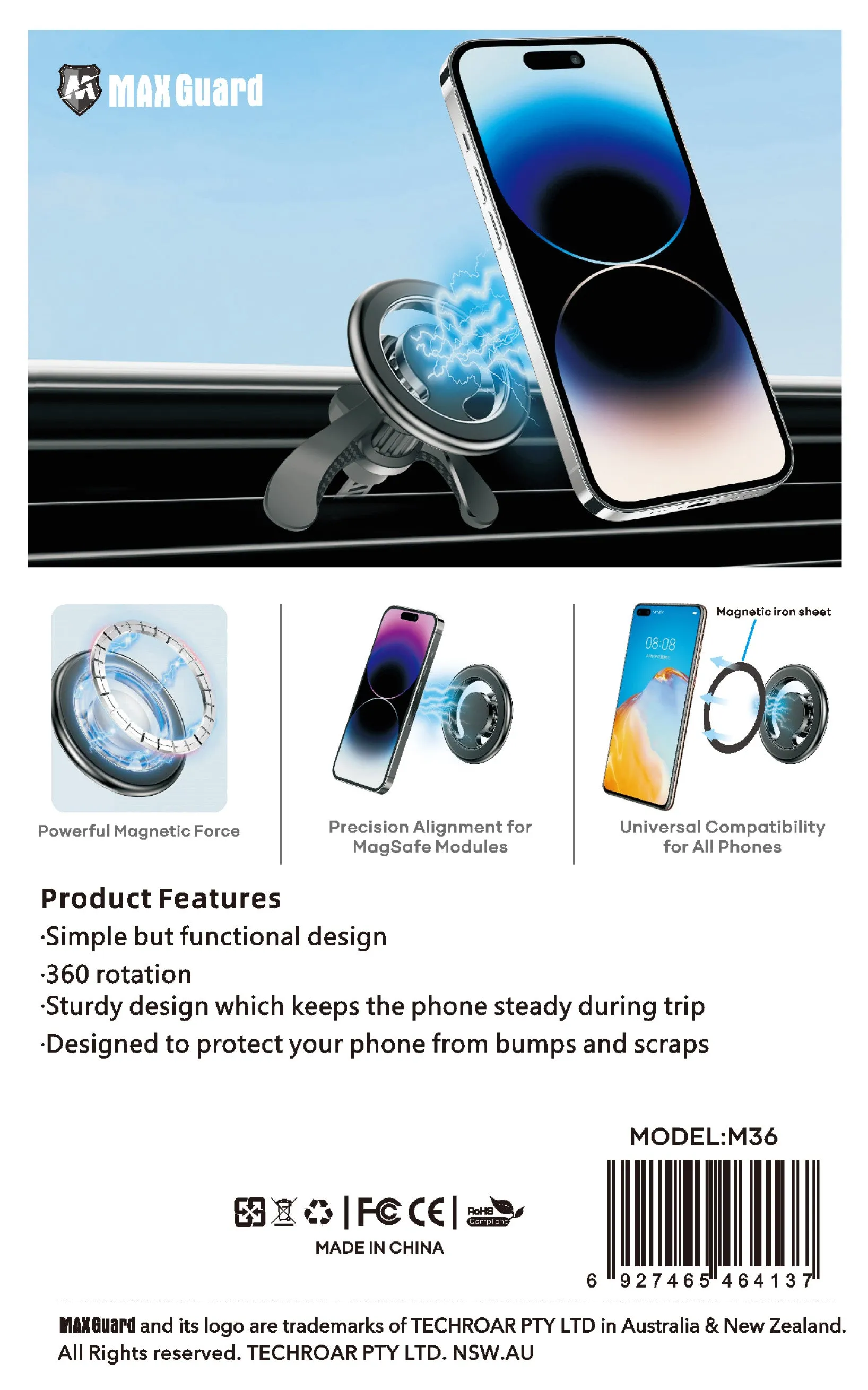 MaxGuard M36 Magnetic Car Bracket