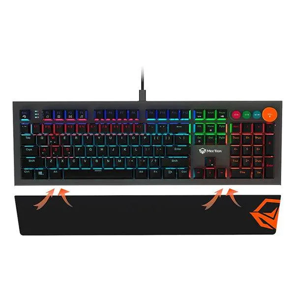 Meetion Detachable Palmrest Mechanical Gaming Keyboard with Type-C Cable English/Arabic-P6I0