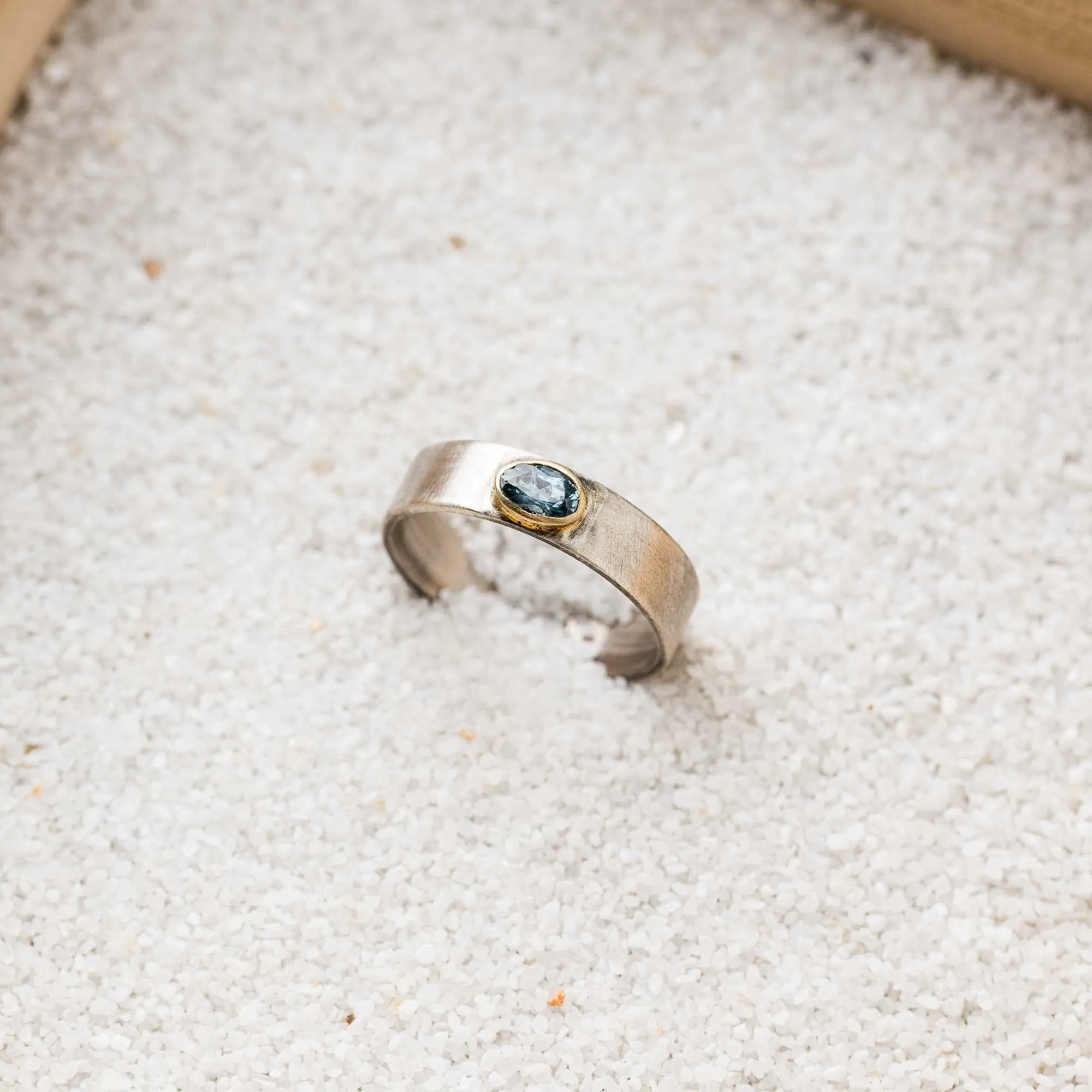 Montana Sapphire East-West Mixed Metal Ring