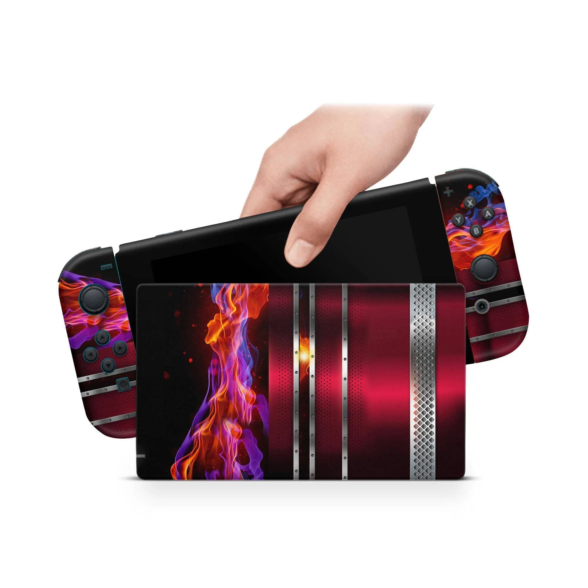 Nintendo Switch Skin Decals - Burning Steel - Wrap Vinyl Sticker