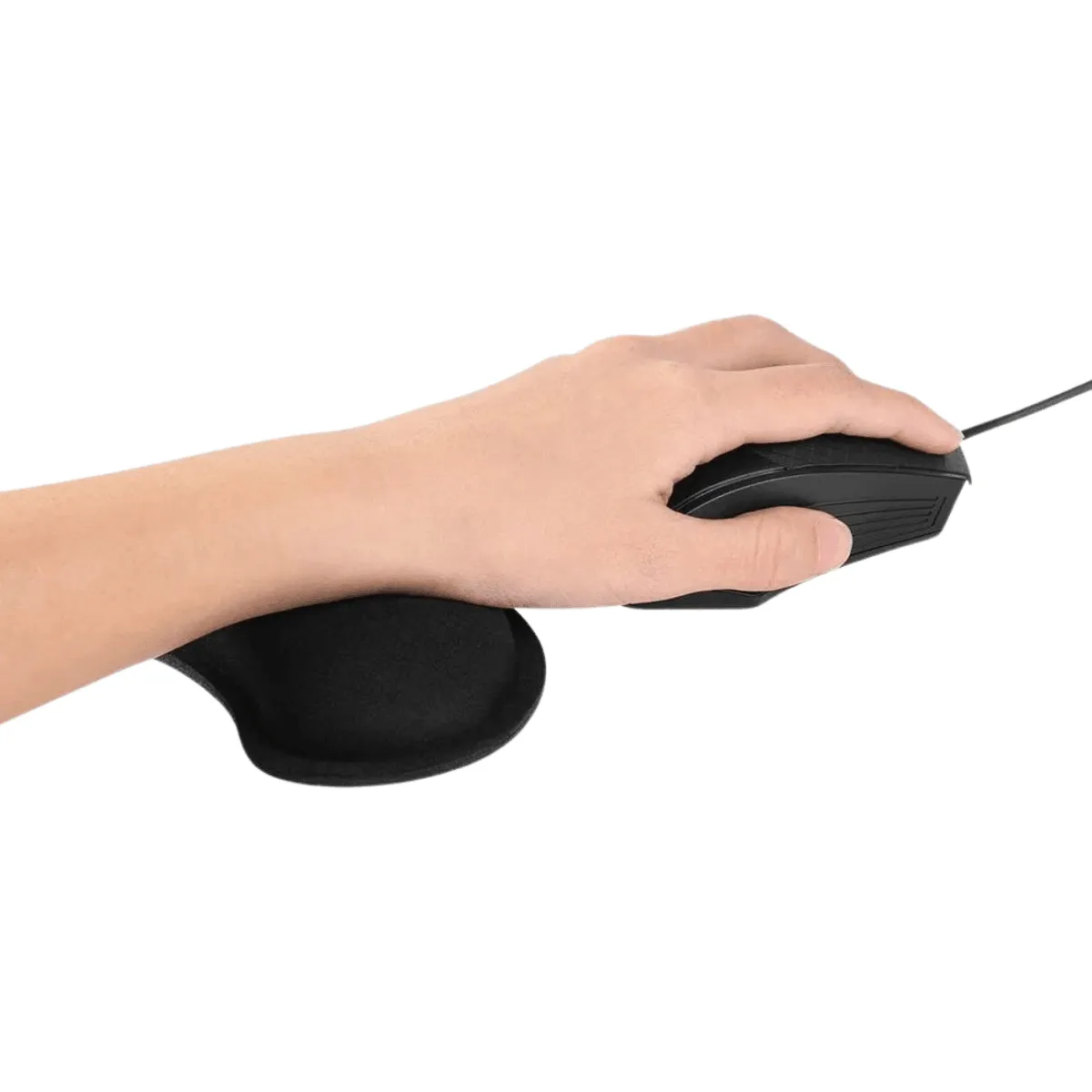 Non-Slip Desk Pad Set – Ergonomic Memory Foam Wrist Support for Keyboard and Mouse with Non-Slip Rubber Base in Black