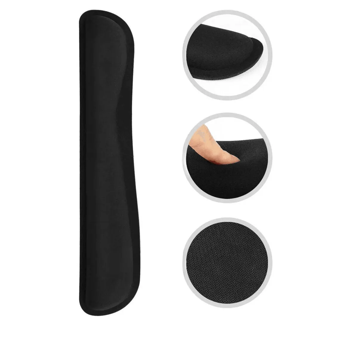 Non-Slip Desk Pad Set – Ergonomic Memory Foam Wrist Support for Keyboard and Mouse with Non-Slip Rubber Base in Black