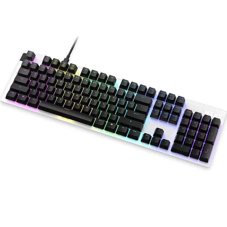 NZXT Function RGB White Mechanical Gaming Keyboard Gateron Linear Red Wired