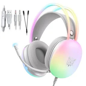 Onikuma X25 RGB Gaming Headset - White