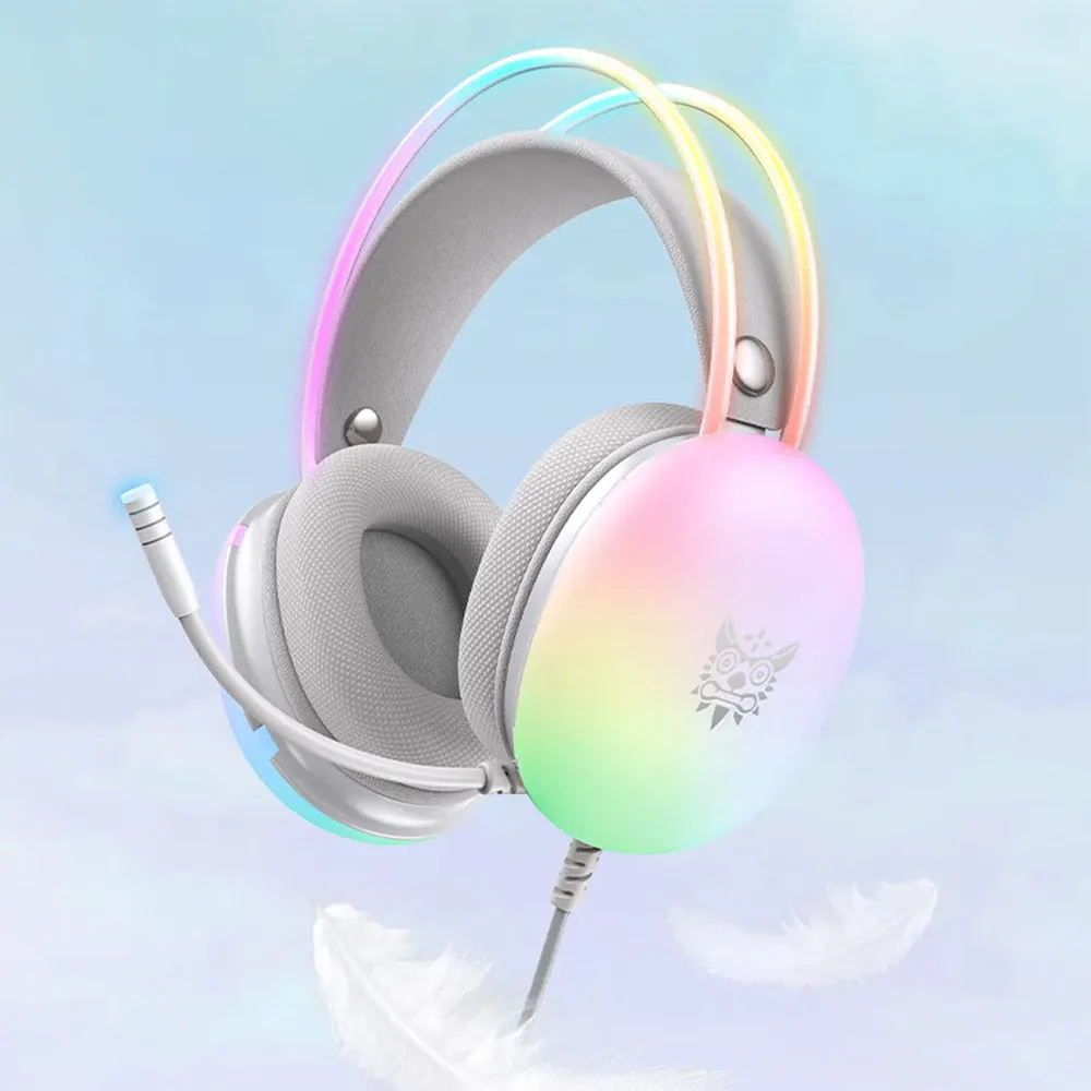Onikuma X25 RGB Gaming Headset - White