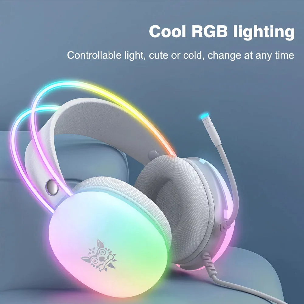 Onikuma X25 RGB Gaming Headset - White