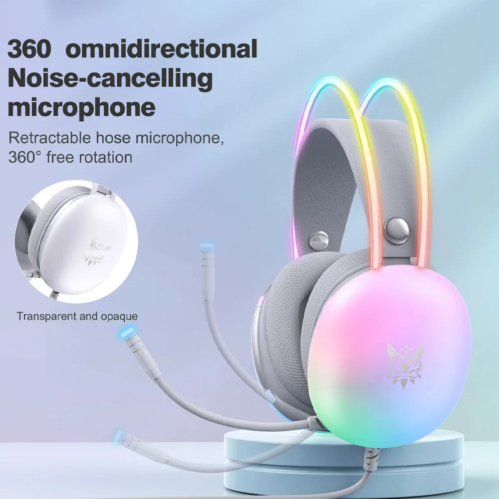 Onikuma X25 RGB Gaming Headset - White