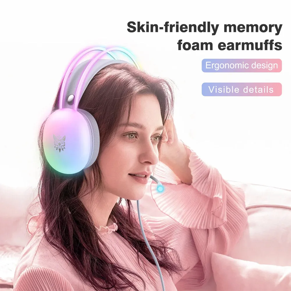 Onikuma X25 RGB Gaming Headset - White