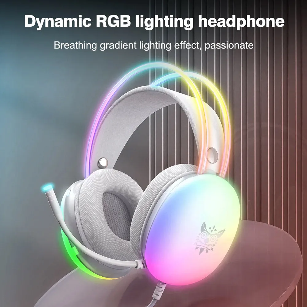 Onikuma X25 RGB Gaming Headset - White