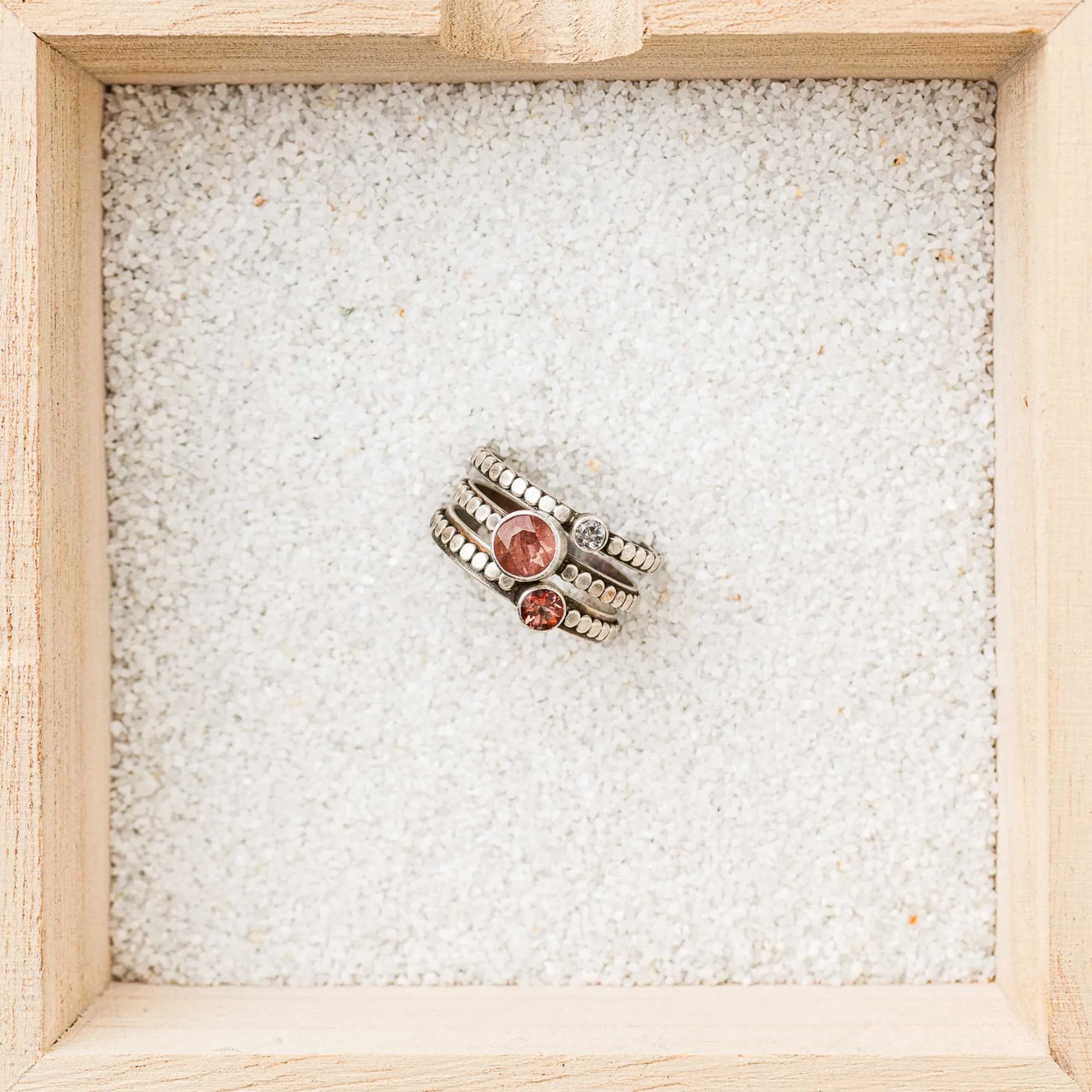 Oregon Sunstone Stacking Rings, Set of 3
