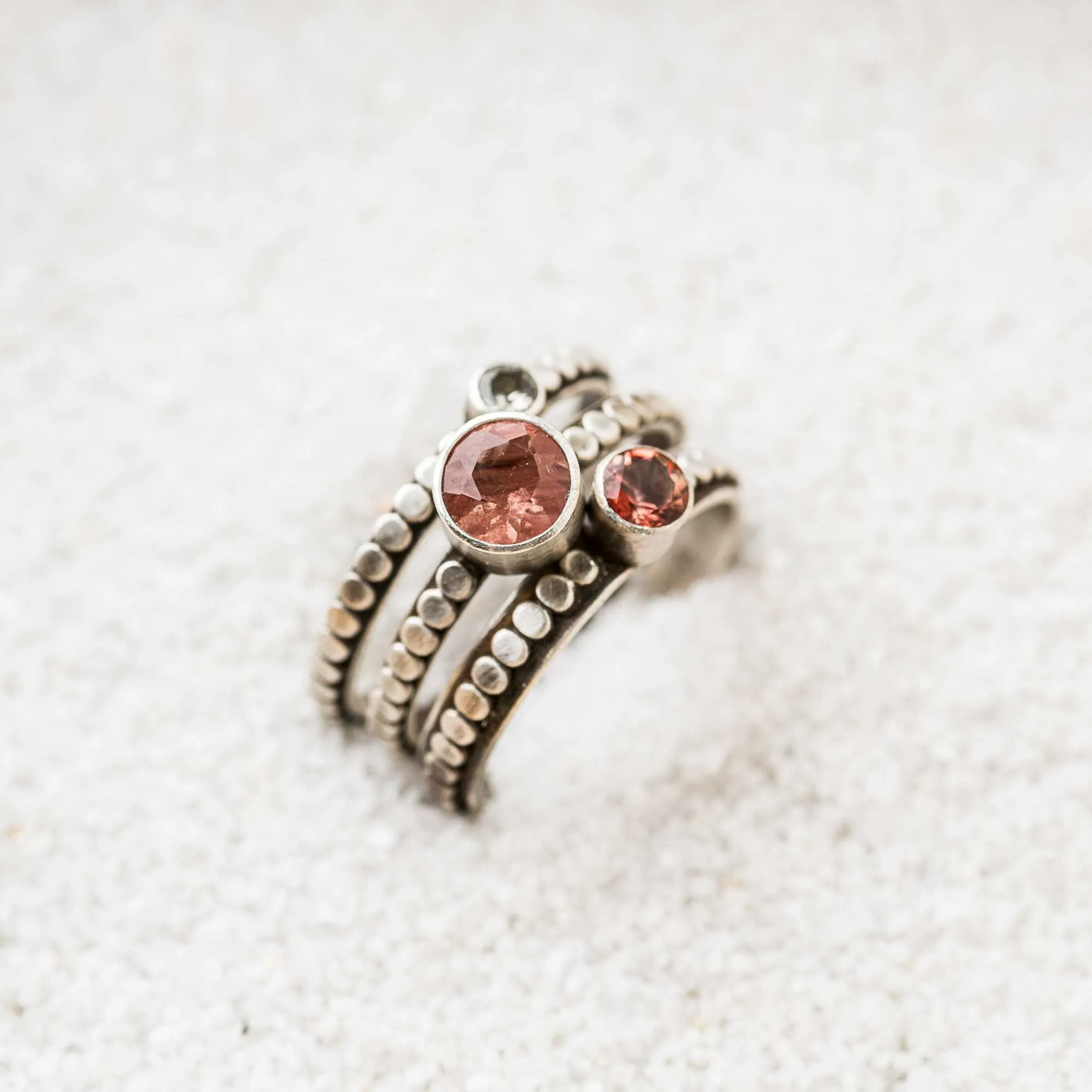Oregon Sunstone Stacking Rings, Set of 3