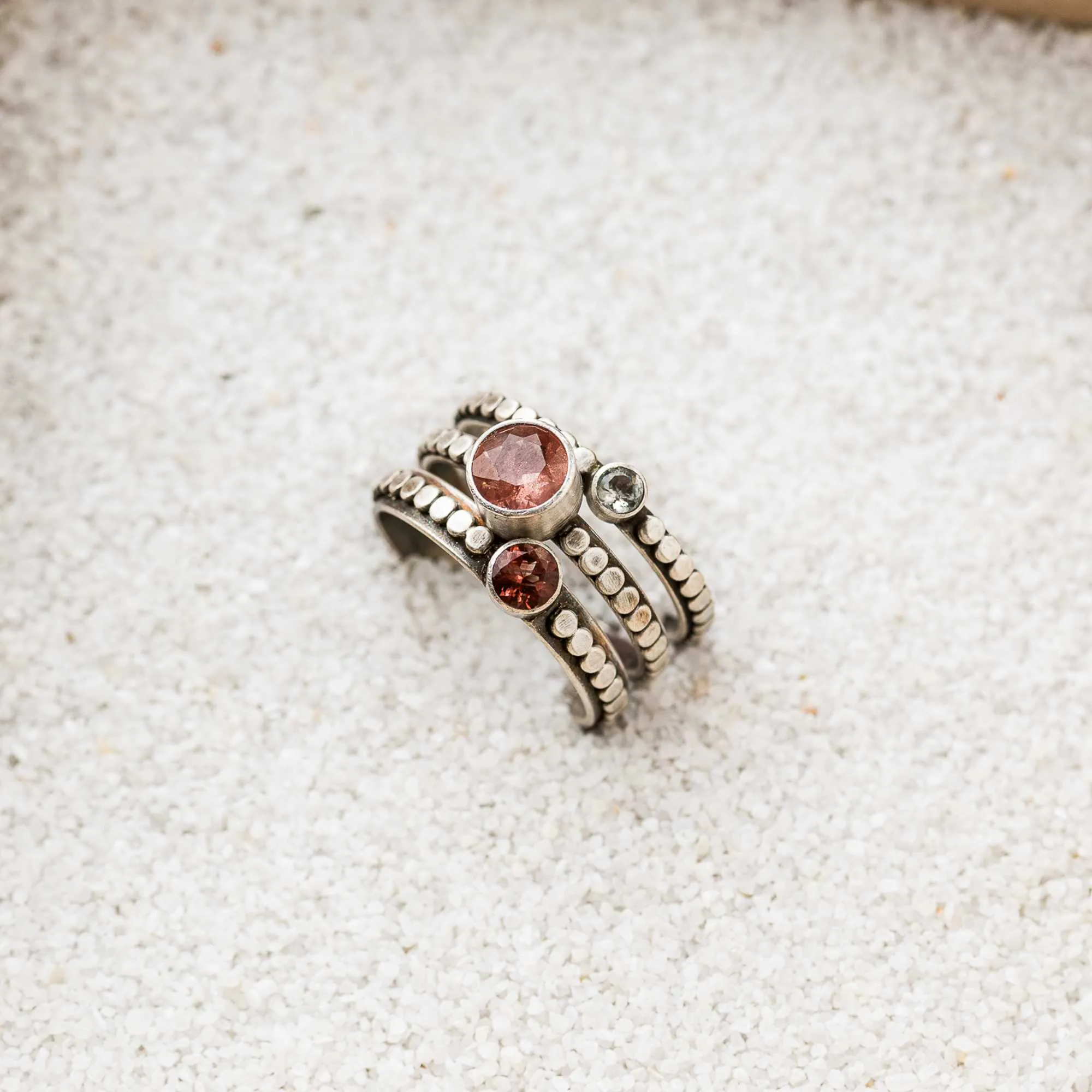 Oregon Sunstone Stacking Rings, Set of 3